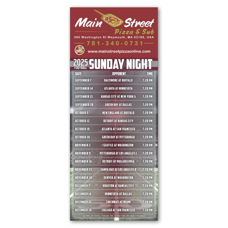 Football Schedule Magnet - 2