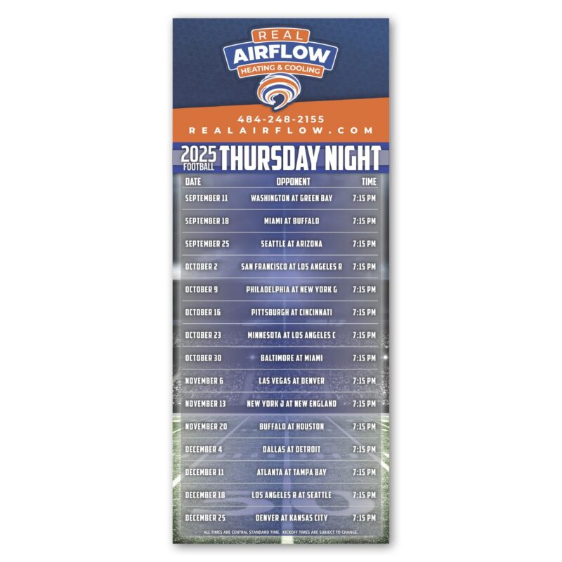 Football Schedule Magnet - 4