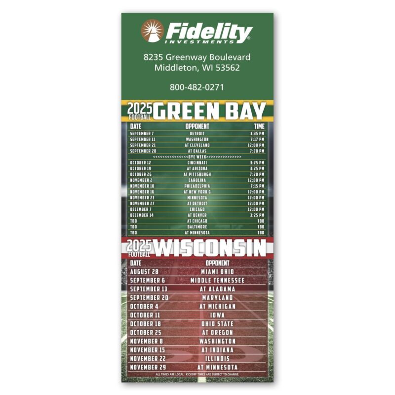 Football Schedule Magnet - 9