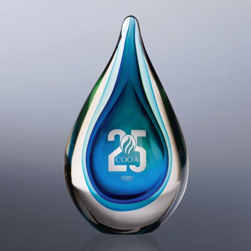 Fusion Art Glass Award w/ Clear Base - 2