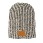 Haberdasher Knit Beanie with Leather Patch - 1