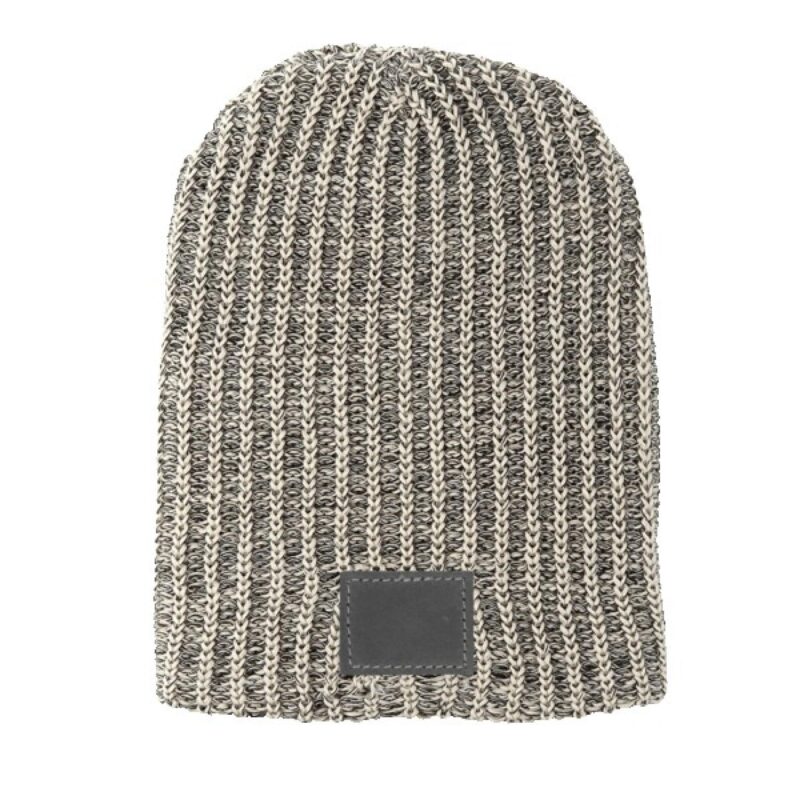 Haberdasher Knit Beanie with Leather Patch - 2
