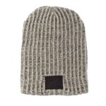 Haberdasher Knit Beanie with Leather Patch - 8