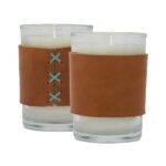 Harper 8 oz. Leather Wrapped Candle - 3