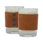 Harper 8 oz. Leather Wrapped Candle - 4