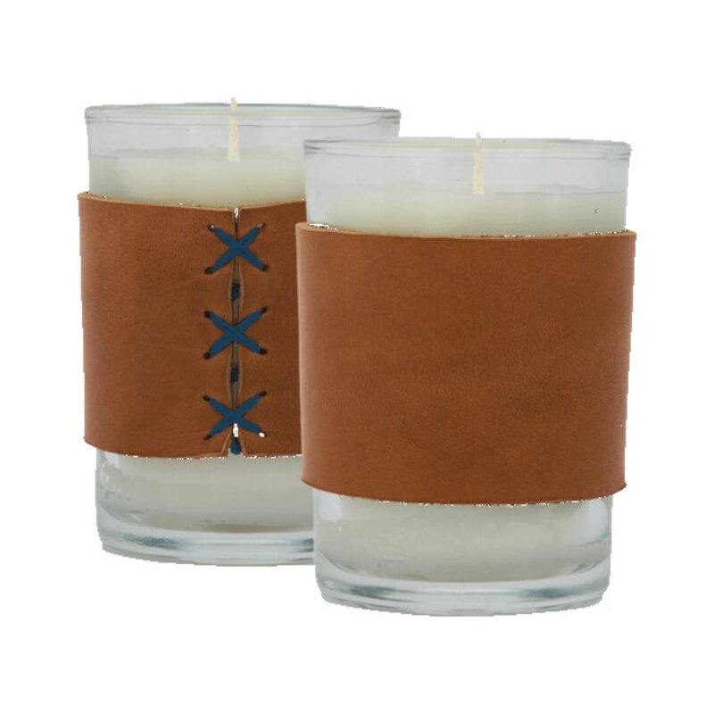 Harper 8 oz. Leather Wrapped Candle - 4