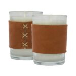Harper 8 oz. Leather Wrapped Candle - 5