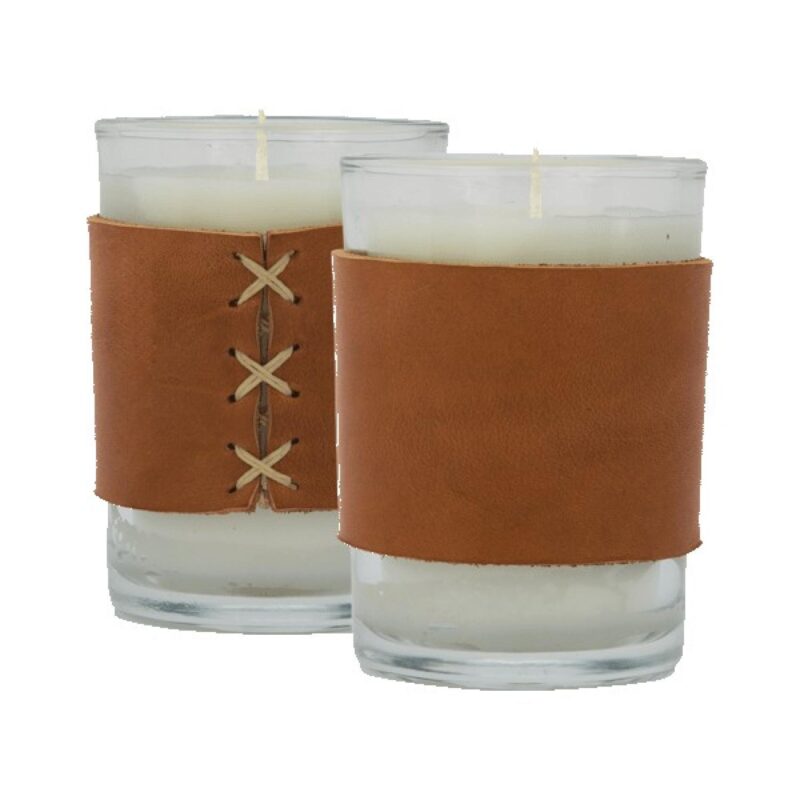 Harper 8 oz. Leather Wrapped Candle - 5