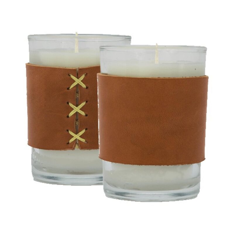 Harper 8 oz. Leather Wrapped Candle - 6