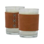 Harper 8 oz. Leather Wrapped Candle - 8