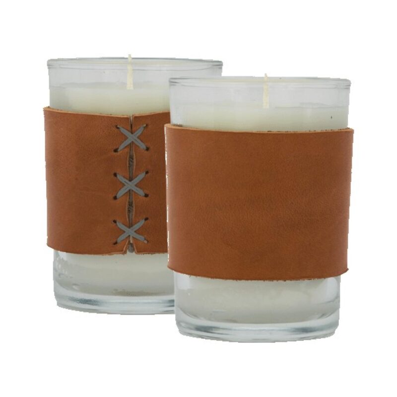 Harper 8 oz. Leather Wrapped Candle - 8