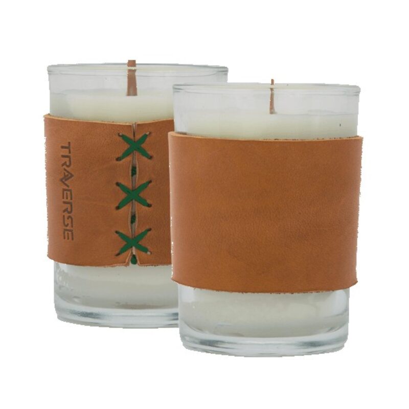 Harper 8 oz. Leather Wrapped Candle - 9