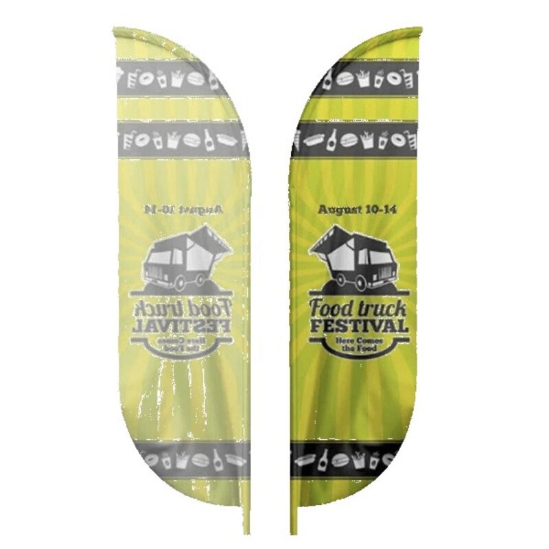 IMPORT 12' Single-Sided Blade Flag with Ground Spike - 2