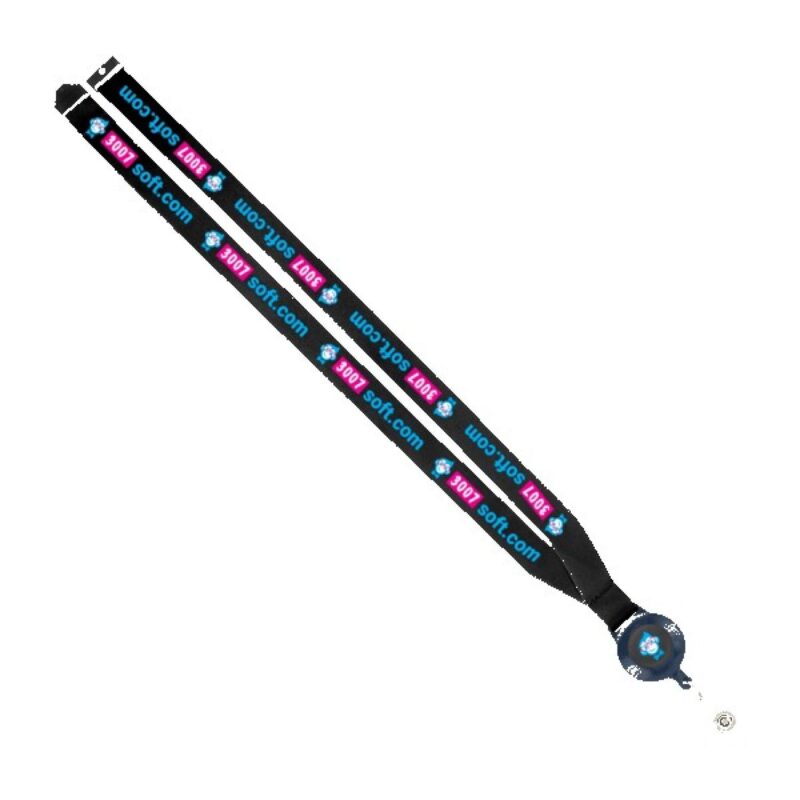 IMPORT 3/4" Dye-Sublimated Lanyard with Retractable Badge Reel and IPH7 back of neck convenience rel - 9
