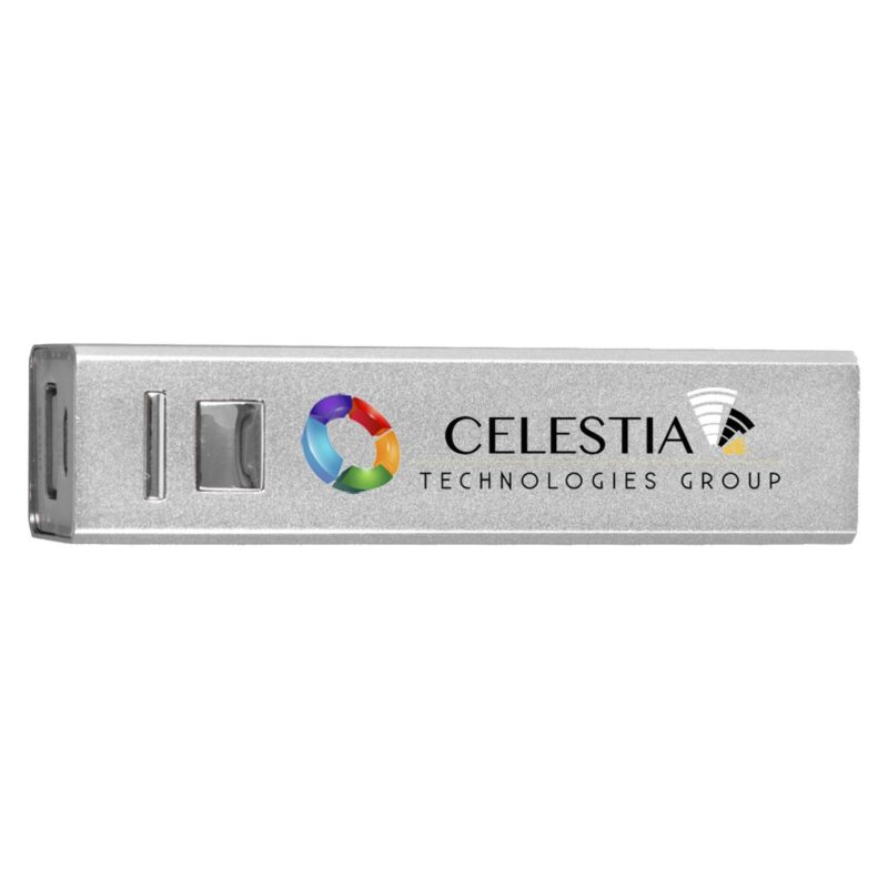 "In Charge Alloy" UL Listed Aluminum 2200 mAh Lithium Ion Portable Power Bank Charger - 9