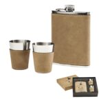 Leatherette Flask Set - 1