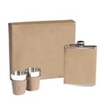 Leatherette Flask Set - 4