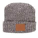 Milliner Cuffed Knit Beanie with Leather Patch - 1