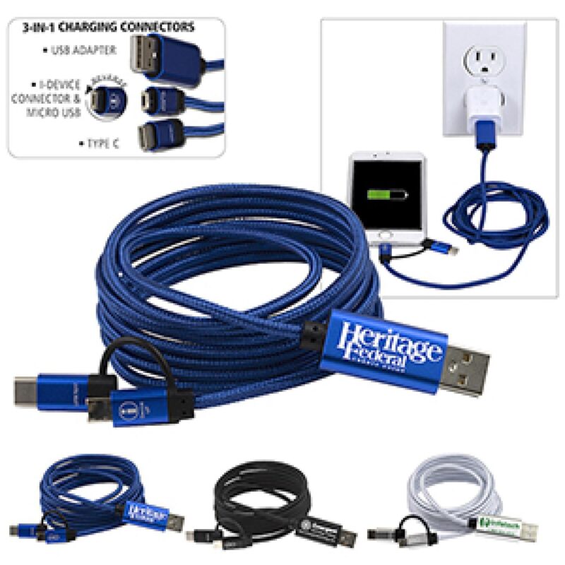 OSLO-5-in-1-Braided-6-Long-Cell-Phone-Charging-Cable-5141 "OSLO" 5-in-1 Braided 6' Long Cell Phone Charging Cable