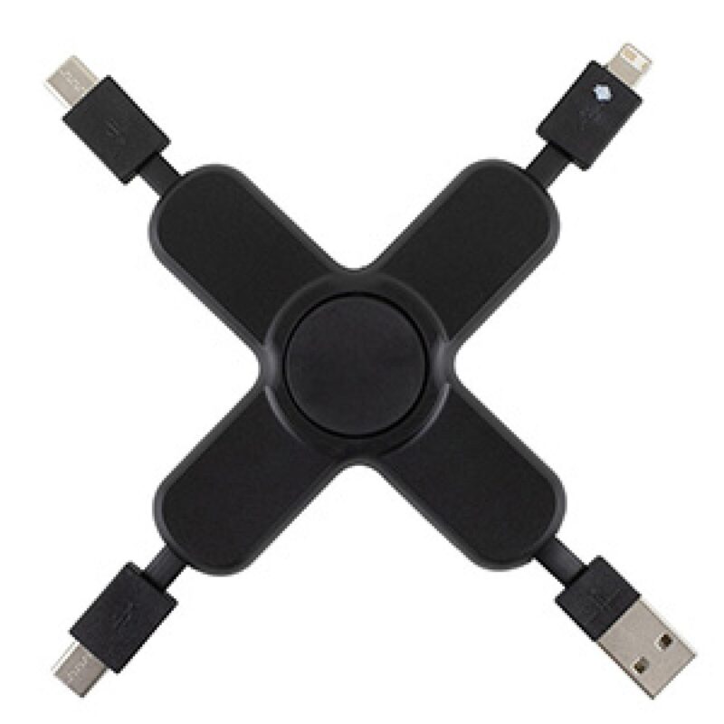 "PLAY & CHARGE 2.0" 5-in-1 Cell Phone Charging Cable Spinner - 9