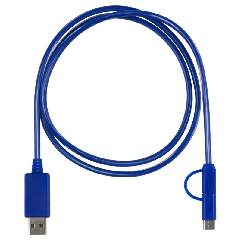 "Payson" 3-in-1 LED Lighted Cell Phone Charging Cable w/Type C Adapter - 1