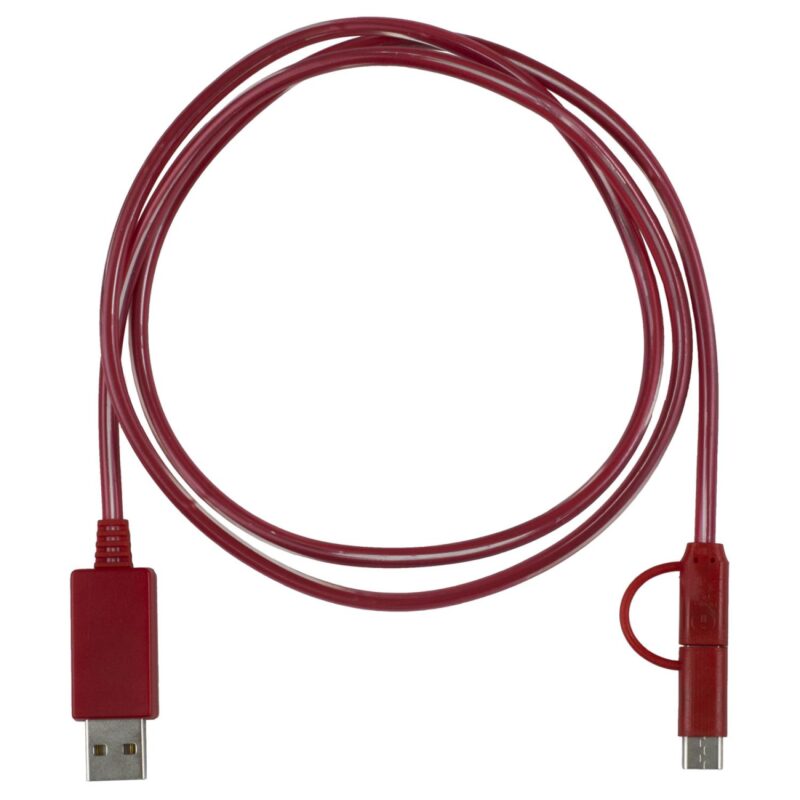 "Payson" 3-in-1 LED Lighted Cell Phone Charging Cable w/Type C Adapter - 3