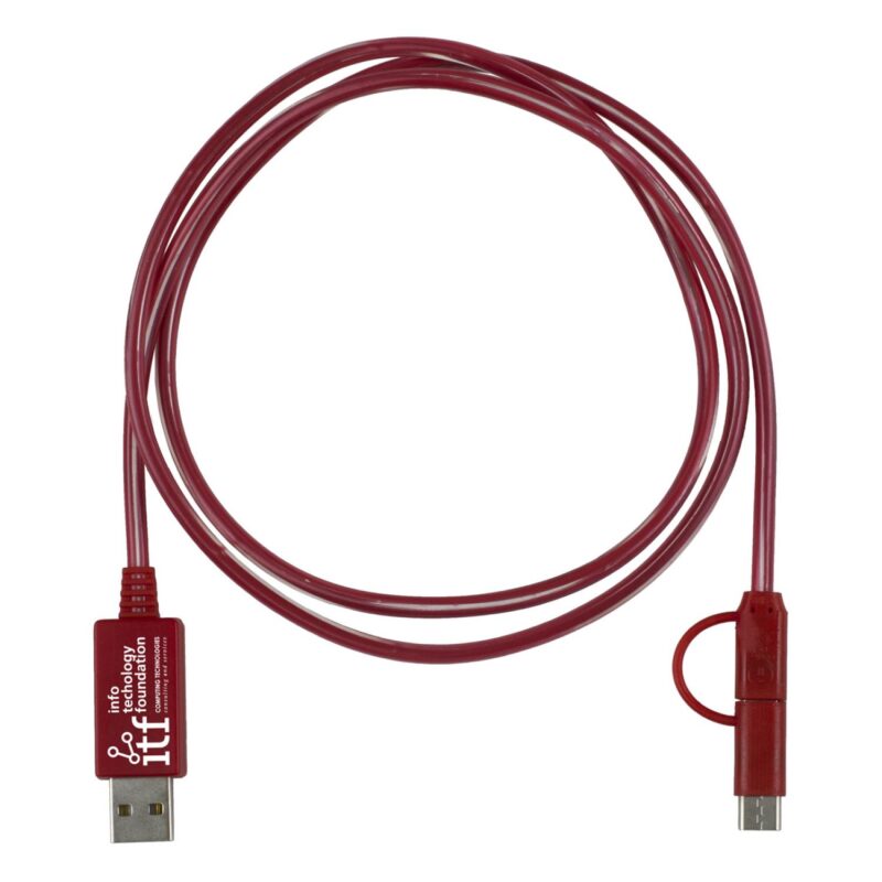 "Payson" 3-in-1 LED Lighted Cell Phone Charging Cable w/Type C Adapter - 4