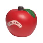 Red Apple Stress Shape With Green Leaves