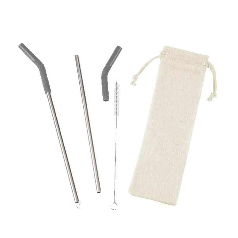 Reusable Stainless Steel Two Straw Set - 7
