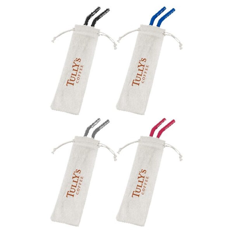 Reusable Stainless Steel Two Straw Set