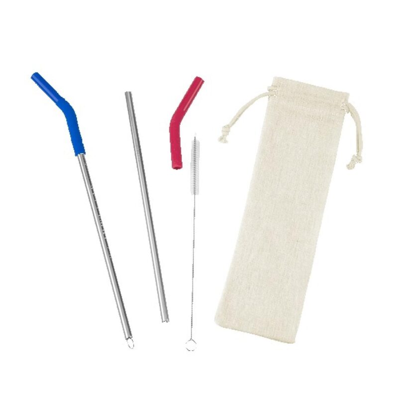 Reusable Stainless Steel Two Straw Set - 9