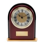 Rosewood and Black Glass Arch Clock - 1