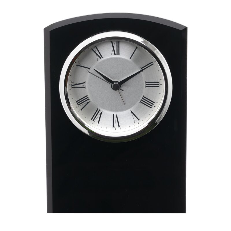 Self-Standing Black Glass Desk Clock - 1