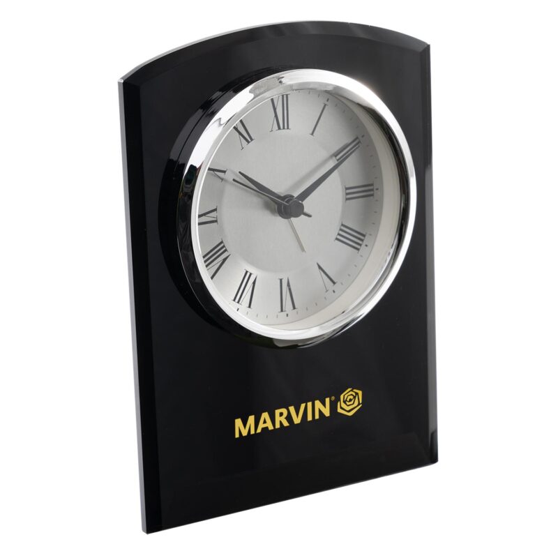 Self-Standing Black Glass Desk Clock - 2