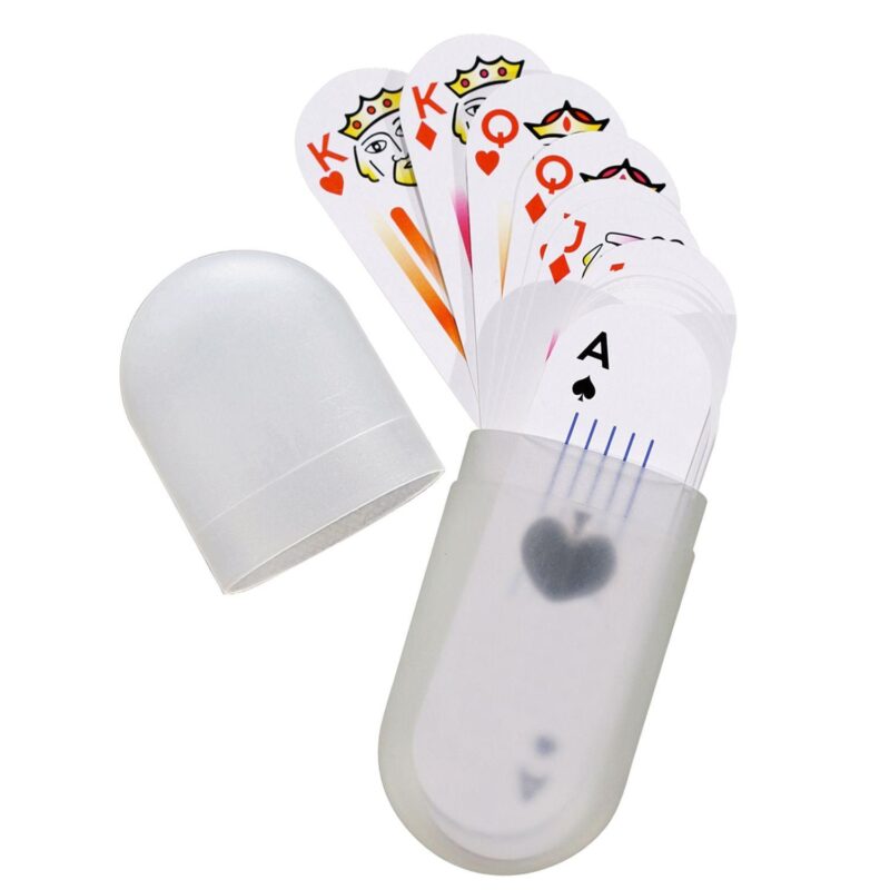 Small Oval Deck Of Cards In Plastic Holder - 1