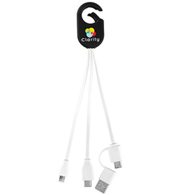 "WEBER" 5-in-1 Cell Phone Charging Cable with Carabiner Clip - 9