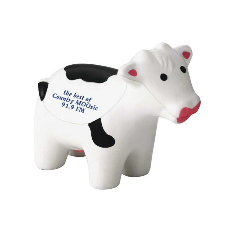 White Cow With Black Spots Stress Shape - 2
