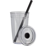 Anna Recycled Acrylic Tumbler w/ Straw 15oz - 5