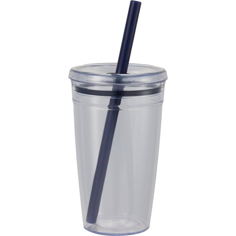 Anna Recycled Acrylic Tumbler w/ Straw 15oz - 8