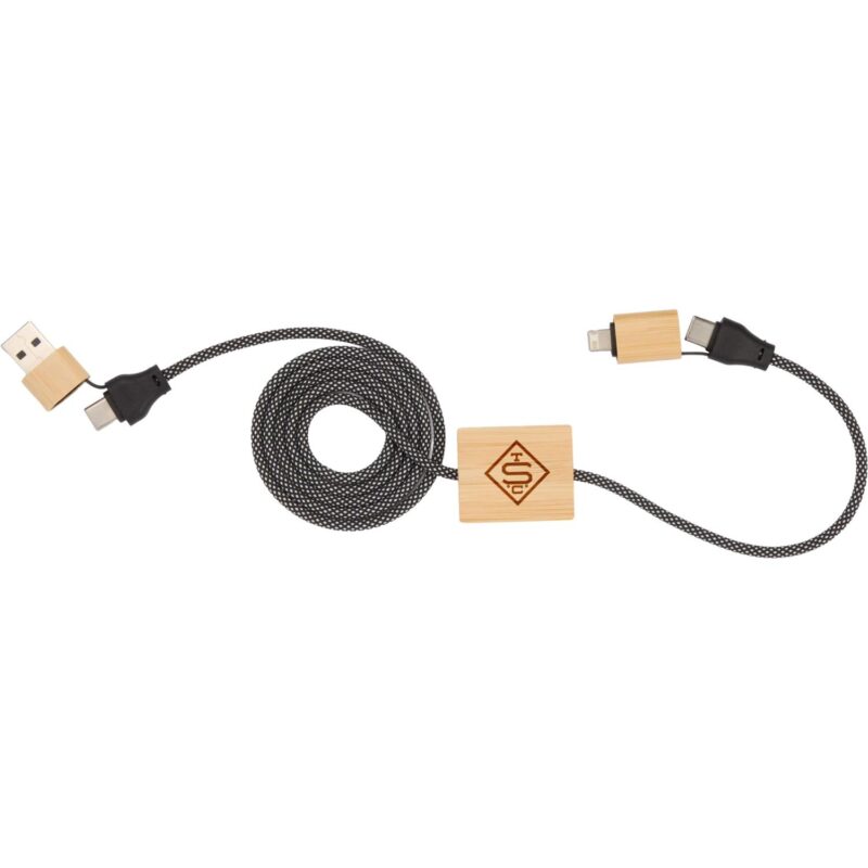 FSC® 100% Bamboo 5-in-1 100W Laptop Charging Cable - 2