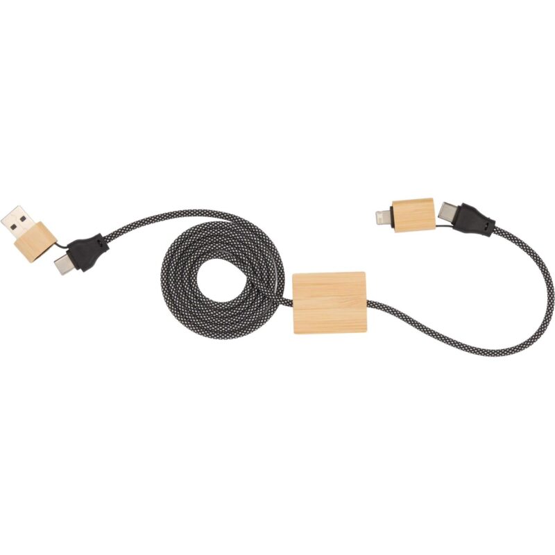 FSC® 100% Bamboo 5-in-1 100W Laptop Charging Cable - 5