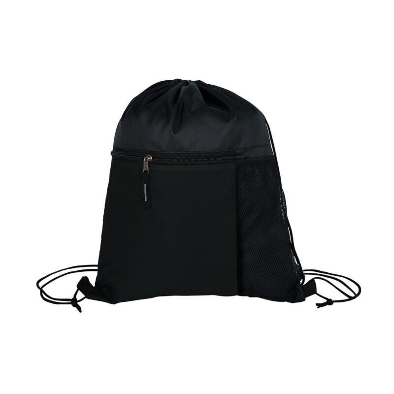 Manchester Recycled (RPET) Drawstring Bag With Zippered & Mesh Pockets - 1