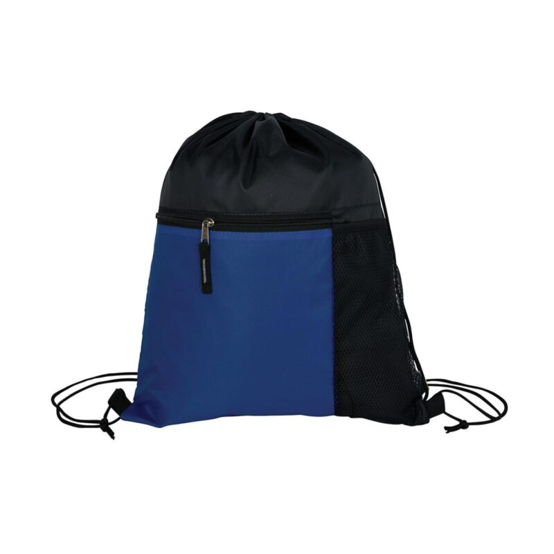 Manchester Recycled (RPET) Drawstring Bag With Zippered & Mesh Pockets - 3