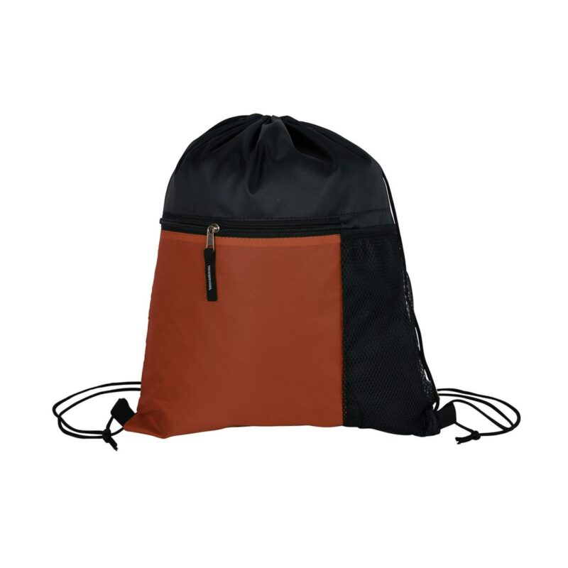 Manchester Recycled (RPET) Drawstring Bag With Zippered & Mesh Pockets - 5