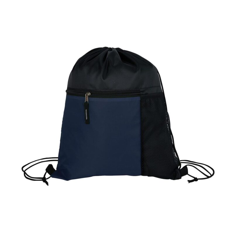 Manchester Recycled (RPET) Drawstring Bag With Zippered & Mesh Pockets - 6
