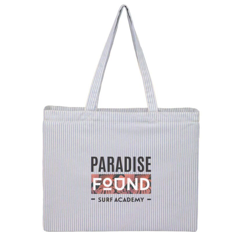 Striped Pacific Recycled Cotton Shopper Tote - 2
