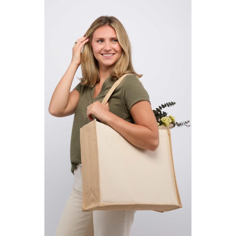 Sol Recycled Cotton & Jute Shopper Tote - 7
