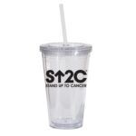 Double Wall 16 Oz Tumbler - Clear - 3